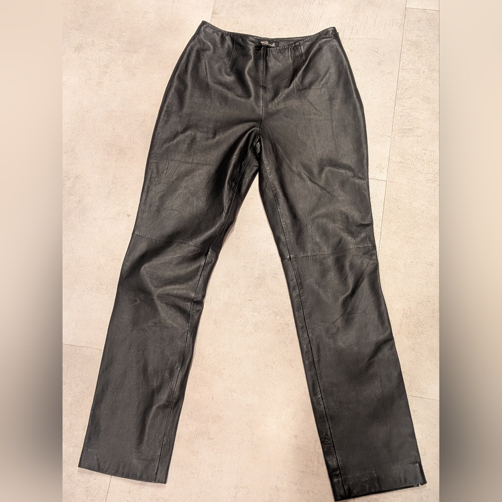 Valerie Stevens Black Skinny Genuine Leather Pants